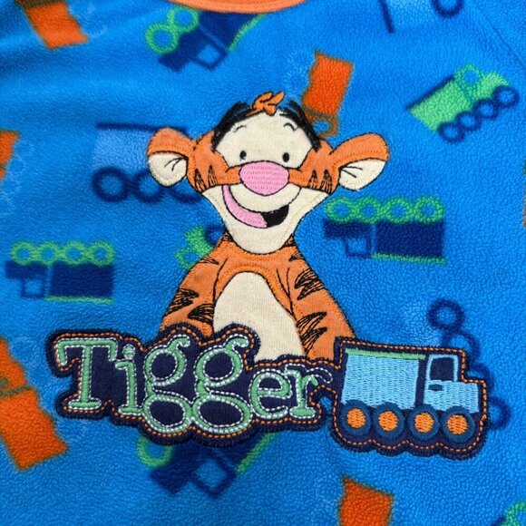 ??Vintage Disney Tigger long sleeve fleece shirt blue orange 18m - Picture 3 of 9